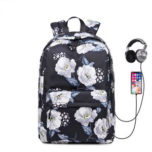 Trend Student Schultasche Großraumrucksack Europäischer und amerikanischer Stil bedruckter wasserdichter Nylon-Damenrucksack