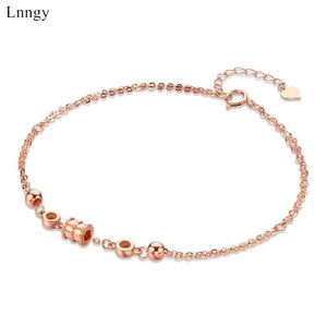 18K Rose Gold Armband cm Real Bead Thin Chain Pearls Twisted Fashion Bangle Kvinnor Smycken Gåvor