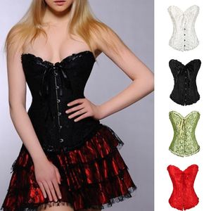 Bälten Kvinnor snör upp benad korsett brud vintage bustier topp överbust midja cincher form plus size j55