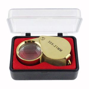 Portable 30x 21mm Mikroskop Förstoringsglas Mini Triplet Jeweler Eye Loupe Förstoringsglas Förstoringsglas Smycken Diamant 1152-1