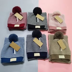 Tasarımcı Çocuk Örme Bere Şapka Atkılar Setleri Kış Lüks Bebek Eşarp Kap Klasik Çocuk Şapka Eşarpları Yüksek Kalite
