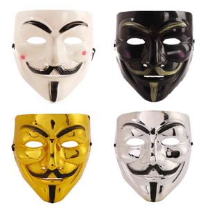 Halloween Hacker Masker V vergulde Vendetta Tiktok Volledige gezicht Mannelijke stem COS Masquerade Party