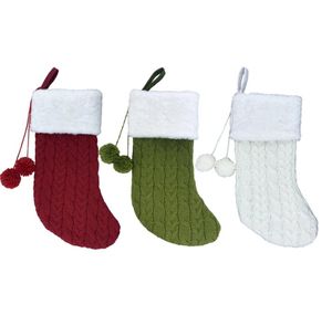 Julstrumpor Santa Claus sock Plaid Burlap Xas Tree Decoration Nyårsgåva Candy Väskor