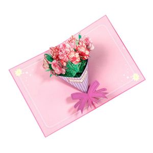 Greeting Cards -up Flower 3D Carnation For Wedding Graduation