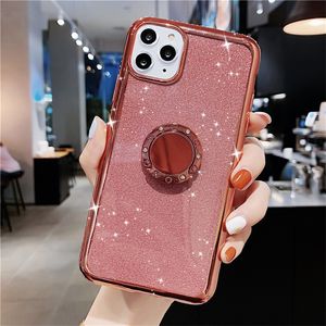 2021 Kvinnor Flickor Glitter Söt Telefon Väskor Bling Diamond Rhinestone Bumper Protective Soft Case For Galaxy Samsung S20 S21 iPhone 13 12 11 Pro Max DHL Fast