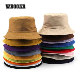 Double-sided Solid Men's Panama Hat Summer Fisherman Bucket Hats for Women Caps Bob Outdoor Fishing Sun Protection Pot Gorros Y220301