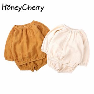 summer children clothing cotton long-sleeved tracksuit baby suits children's leisure Pajamas girl clothes 210515