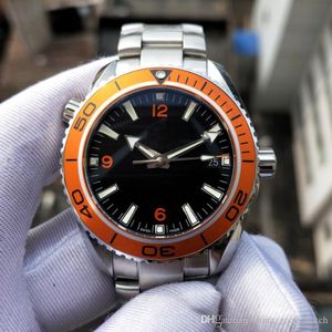 Luxo Super Watch vs Factory Mens Mecânica Mecânica automática. 8500 Relógios Homens Laranja Bezel Oceano Sapphire Dive 600m Eta relógios de pulso