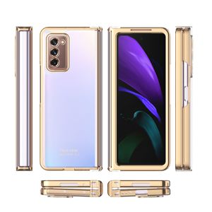 Detachable Electroplating Cases For Samsung Galaxy Z Fold 2 Case Transparent Hinge Protection Cover