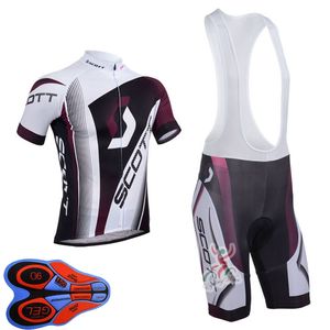 Scott Team Ropa Ciclismo Andas Mens Cykling Kortärmad Jersey Bib Shorts Set Summer Road Racing Kläder Utomhus Cykel Uniform Sport Suit S210042062