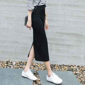 Skirts Wrap Buttocks Skirt Women's Spring Summer Autumn Long 2021 High Waist Split One-step Medium Length