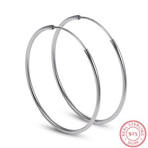 Big Hoop 925 Sterling Silver Samica Ear Hoops Okrągłe kolczyki 50mm / 60mm / 70mm