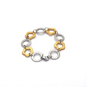 Wholesale flower shape bracelet for sale - Group buy Charm Bracelets Mujer Style Stainless Steel Silver Color Circle And Flower Shape Elegant Bracelet For Women Br051747