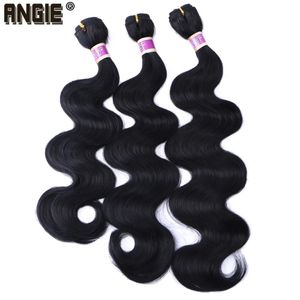 Bodytails Human Body Wave Wave Bundles Curly Weave Sintetic Weave 16 18 20 polegadas 3 Produto Preto