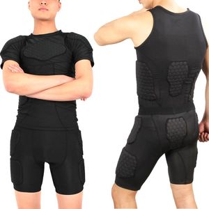 Herren Sportkleidung T-Shirt kurze Hosen Weste Kneepads atmungsaktiv mit Pufferpad