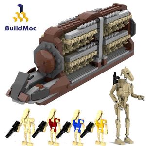 MOC Star Movie Droid Platoon Attack-Craft Building Blocks Space Battle Droids Figures Transport Battleship Bricks Kid Toys Gifts Q0624