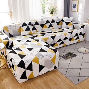 Elastic L Shape Sofa Covers para sala de estar precisa comprar 2 peças para móveis seccionais Stretch Slipcovers 210723