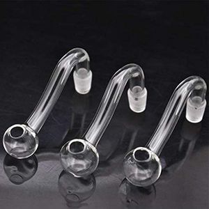 Glass Oil Burner Curved Thick Pyrex Water Pipes 14mm 18mm Smoking Pipe Hand-blown Tube Tobacco Bowls