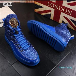 Luxe Cekiny Buty Cekinowe Mokasyny Moda Sneakers Lace-Up Męska platforma na kostkę Sol Fed Daily Luxury Gold Outdoor Boot P5