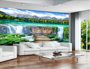 Custom wallpaper 3d mural flowing water wealth landscape background wall living room bedroom Papel de parede