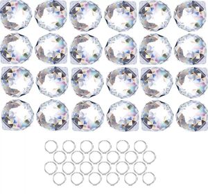 Decorazione per feste all'ingrosso Crystalsuncatcher Prisma a sfera di cristallo trasparente Suncatcher Arcobaleno Pendenti Creatore Prismi di cristalli pendenti per Windows, Auto, 20mm