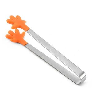 Small Palm Tongs Cake Barbecue Tool Stainless Steel Silicone Clip Ice Sugar Non-Slip Clips Mini Food Tong RRRD7707