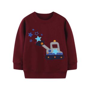 Jumping Meters Cartoon Cotton Boys Autumn Spring Sweatshirts for Children's Clothes Fashion Kids Long Sleeve Sweaters Tops 210529