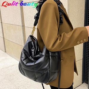 Evening Bags 2021 Winter Large Capacity Women's Padded Shoulder Bag High Quality Soft PU Leather Handbag Luxury Designer Chain Crossbody