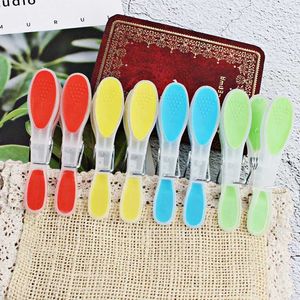 12 pcs / pacote pasta de lavanderia macio pequeno clipe de secagem plástico presa à prova de vento roupa interior meias de secagem roupas peg