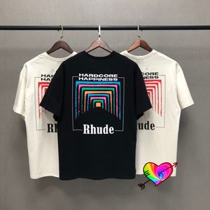 Przypadkowy druk z krótkim rękawem T-shirt Oversize Box Perspective Letnie Mężczyźni Kobiety Vintage 1: 1 Jakość Tee Color Logo Topy