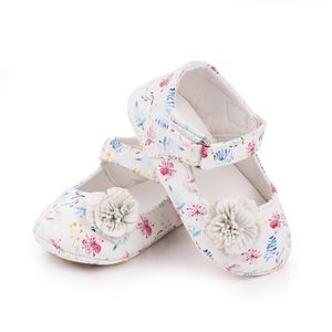 Sapatos para bebês recém-nascidos Flor Baby Princess Sapatos de borracha de borracha macia First Walkers Infant Mocassins Girls Shoes 0-18m