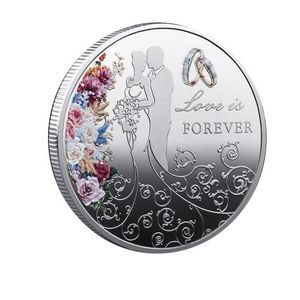 Parole monete d'amore per la festa del parto fortunato token taken placcato 24k oro nozze d'oro San Valentino da giorno di romanticismo Raccoppiaggio arte gifts Coin con custodia