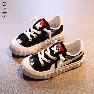 Spring and Autumn Children Canvas Shoes Girls Sneakers Breathable Boots Fashion Kids Shoes for Boys Casual Shoes Student G1025