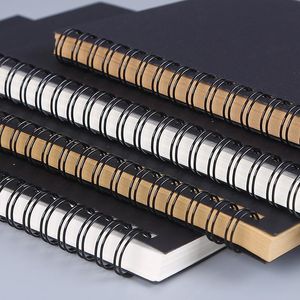 Anteckningar 1 Boka Retro Spiral Coil Kraft Paper Notebook Sketchbook Painting Diary Drawing Graffiti Office School Stationery