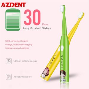Wholesale timer 2min resale online - USB Rechargeable Kids Children Sonic Electric Toothbrush Modes IPX7 Waterproof S Reminder min Smart Timer DuPont Bristle