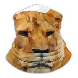 Scarves Lioness Poly Art Microfiber Neck Warmer Bandana Scarf Face Mask Polygon Geometric Abstract Graphic Low Vector Animal