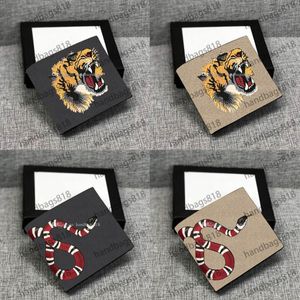 with box high quality Men wallets wallet Purse fashion style snake Tiger head pattern fold Purses classical women wallet portafogl254L