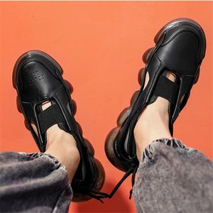 2021 Buty do biegania Roman Sandals Grube Tenis Tenis Mężczyźni Biały Czarny Lato Koreański Moda Casual Duży Rozmiar Oddychające trampki Run-but # A0009