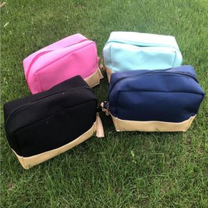 Sacos Cosméticos Mulheres Zipper Makeup Bolsa de Lona Bolsa De Armazenamento Portátil Make Up Organizer 6 Designs BT1183