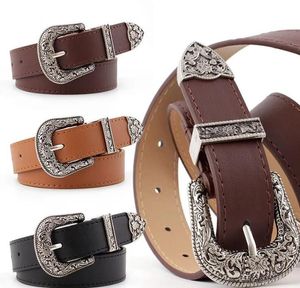 Black Leather Belt Women Metal Heart Buckle Waist Belt Vintage Western Carved Jeans Ladies Belts Shirts Waistband cinturon mujer GC817