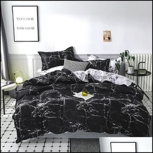 Conjuntos de cama Suprimentos Home Têxteis Jardim 3 pcs Edredores de mármore e colchas de luxo Cama de qualidade para Soft ER Pena Dupla Linho Cotto