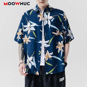 Camicie Uomo Hip Hop Estate MOOWNUC Designer Abbigliamento da uomo Gioventù Manica corta 2021 Casual 5XL Streetwear Allentato Stampato