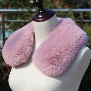 Faux Rex Rabbit Fur Collar 55cm Jacket Coat Fur Collar Fluffy Soft Male Female Children Fur Scarves Winter Clothes Accessories H0923