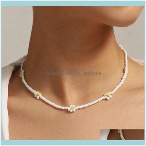 Charcadores colares pingentes joalherychokers bohemian colorido contas de flor de flor de gargantilha colar de colarinho curto Chain Clavicle for Women JE