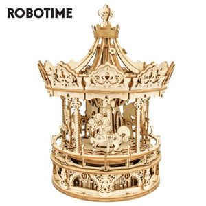 Robotime Rokr Music Box 3D Wooden Puzzle Game Assembly Model Building Kits Toys for Children Kids Birthday Gifts 220212