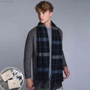 New gift box set leisure fashion British gentle Plaid Cotton Wool Scarf men s