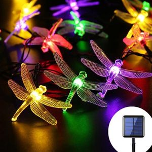 Strings Fairy Lights Butterfly Dragonfly Led String Garland Solar Light Outdoor Garden Decor Christmas Holiday Lighting