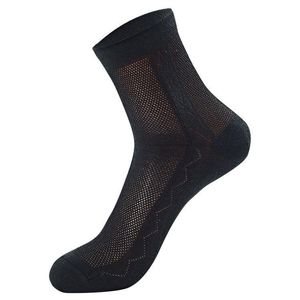 Men's Socks Men Summer Ultra-Thin Business Mens Solid Color Middle Length Stockings Breathable Mesh Sock Calcetines Meias SoxMen's