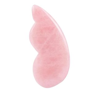 Gua Sha Scraping Massage Tool Natural Rose Aventurine Stone Wing-Shape Guasha Board Traditionell Skrapa