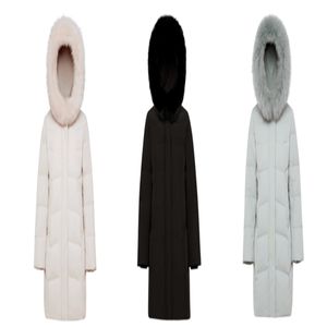 Piumino da donna e Pike collo lungo Ms White Duck Coat invernale caldo